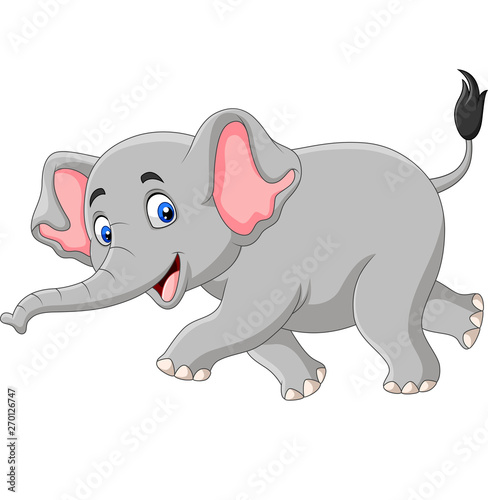 Cartoon elephant isolated on white background