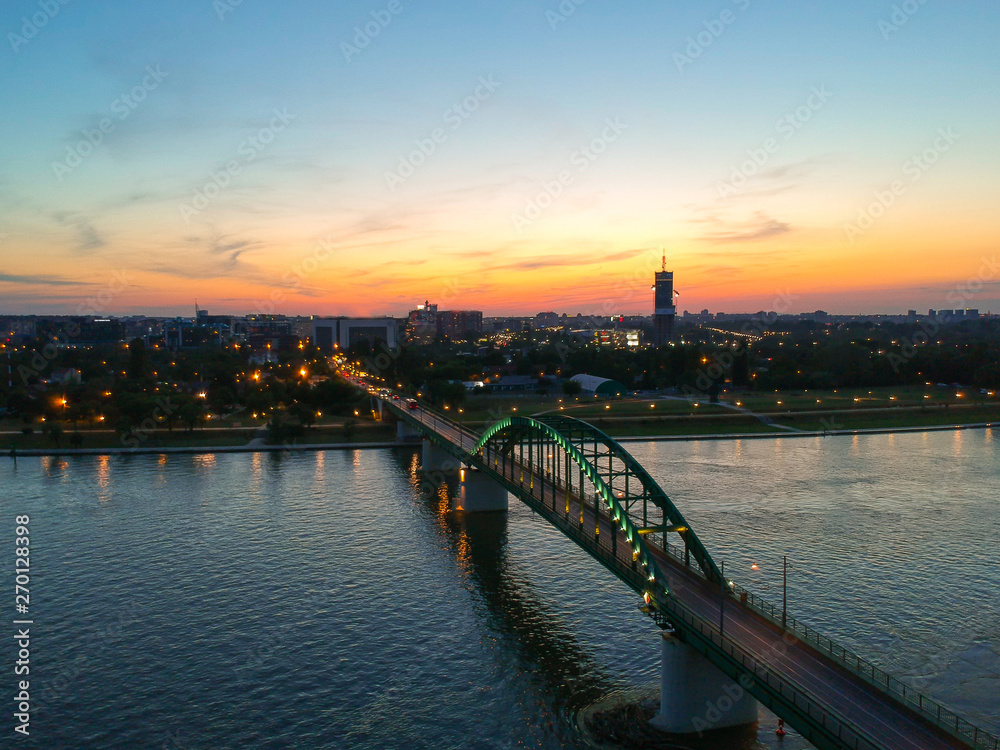 Panorama of Sava river in Belgrade, Serbia