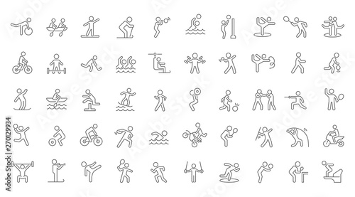 Stampa su Tela Set Vector Line Icons of International Sporting Events