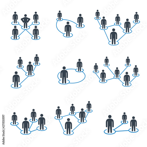people network and people connection diagram icons