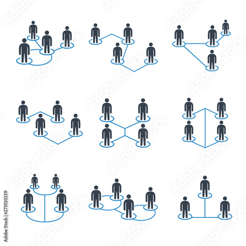 people network and people connection diagram icons