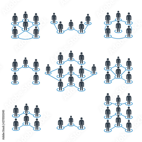 people network and people connection diagram icons