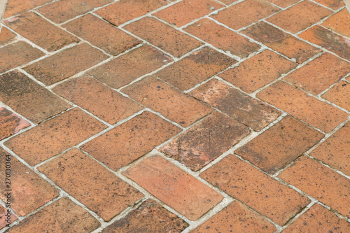 Old vintage red brick floor