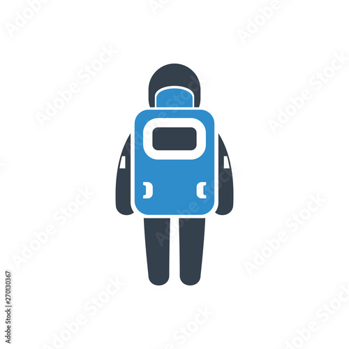 astronaut or spaceman standing in backside