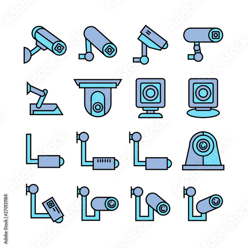 CCTV, security camera icons
