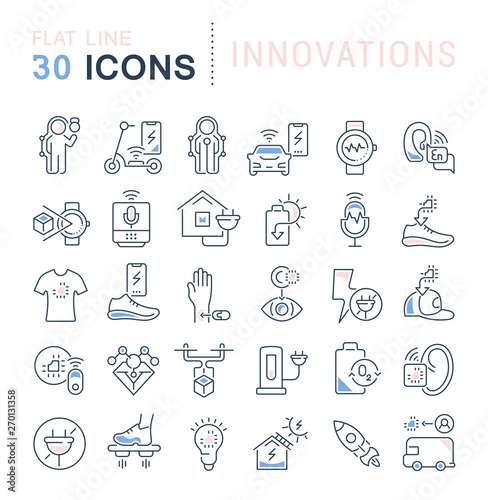 Set Vector Line Icons of Innovations