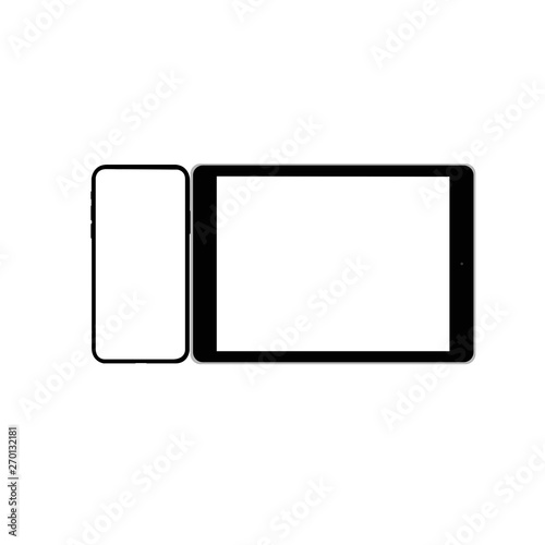 set of modern tablet and mobile phone  isolated