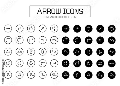 arrow line and button icons