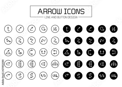 arrow line and button icons