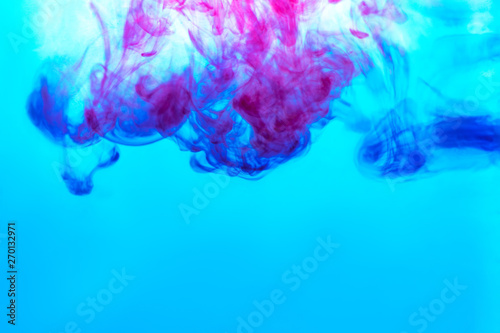blue paint is dissolved in the blue water