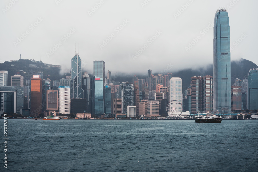 Naklejka premium Hong Kong Scenery, View From Victoria Harbour