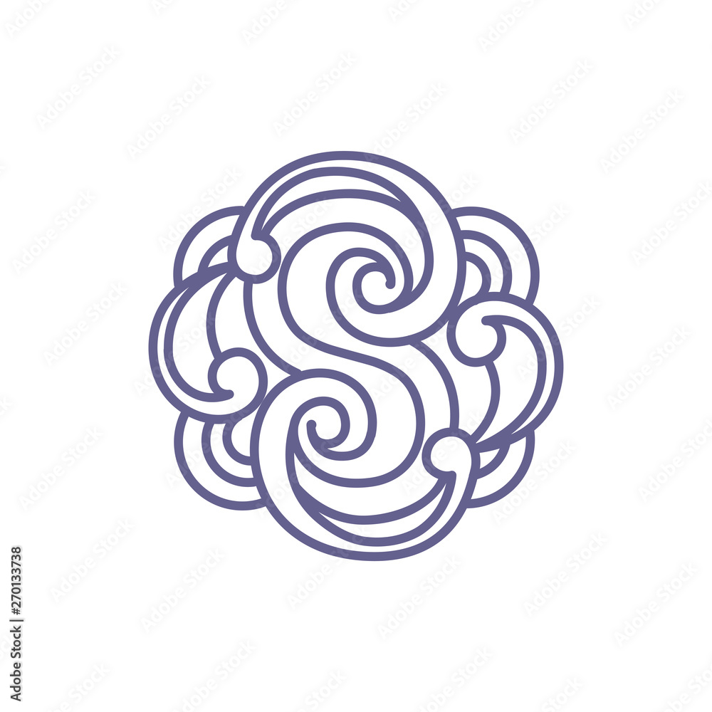 S Letter Carve Floral logo vector
