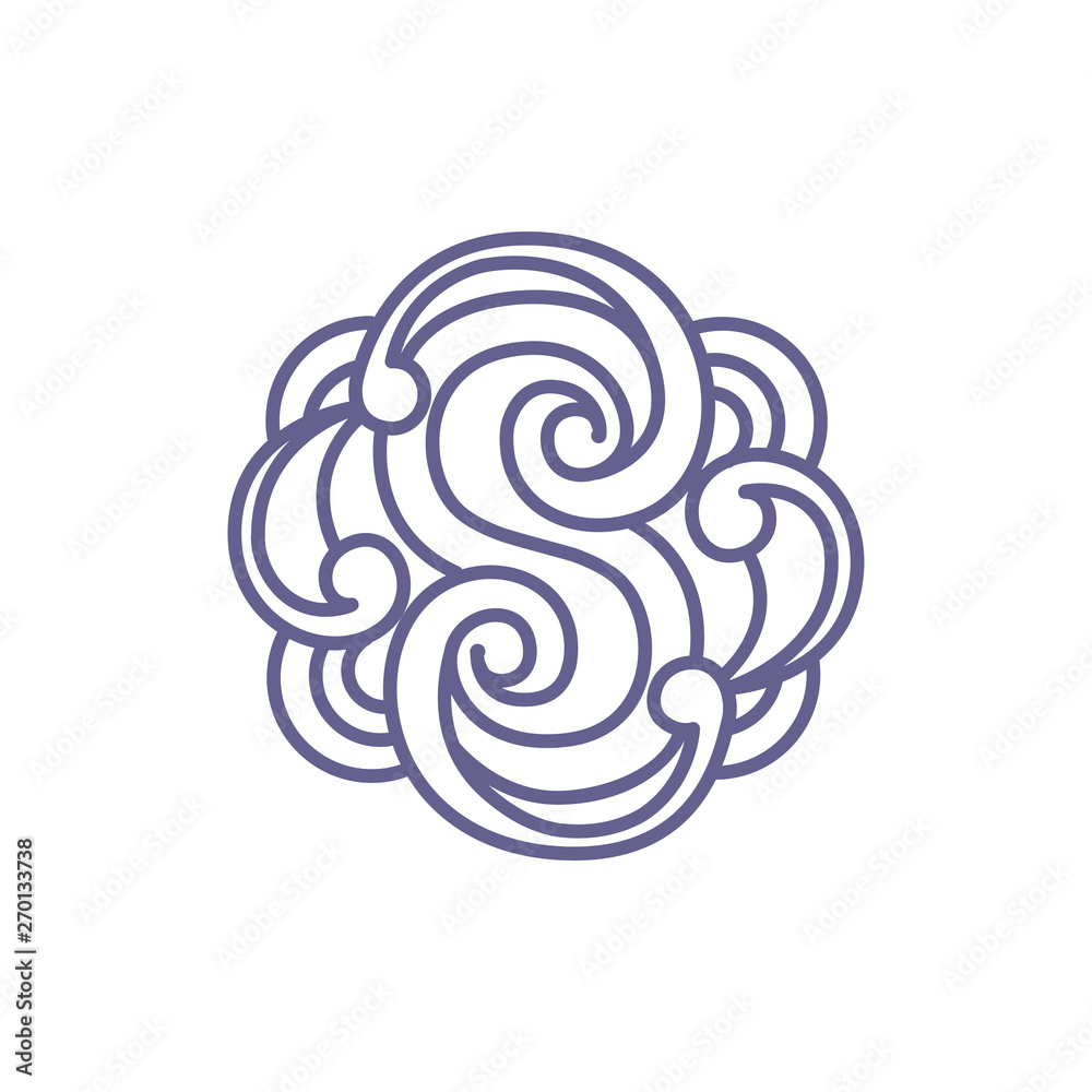 S Letter Carve Floral logo vector S Letter Carve Floral logo vector