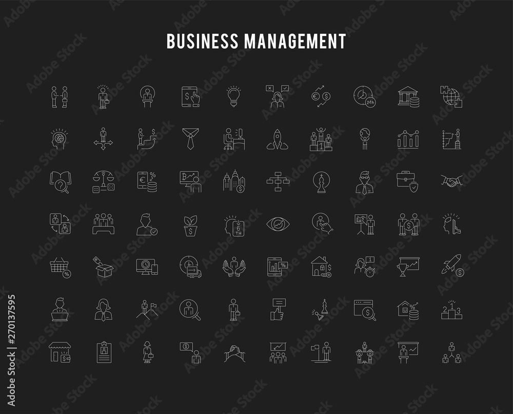 Set Vector Line Icons of Business-Management