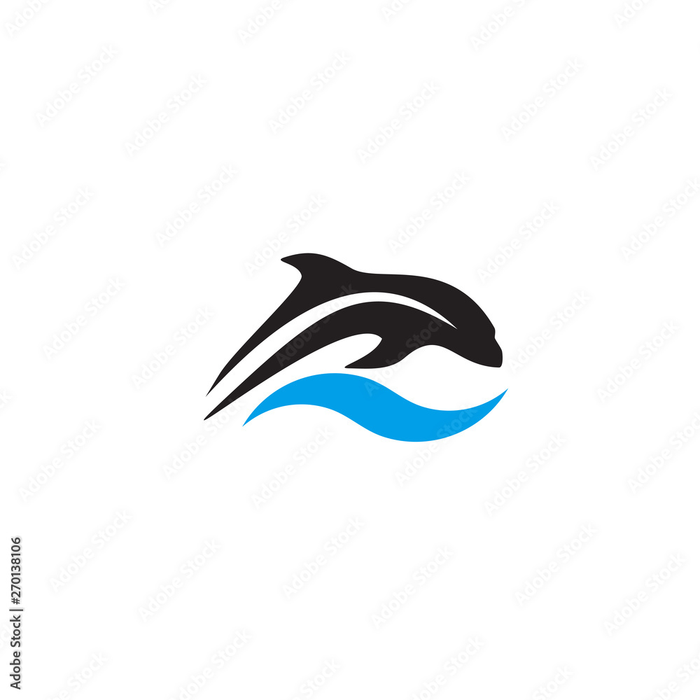 Naklejka premium Dolphin logo design vector template