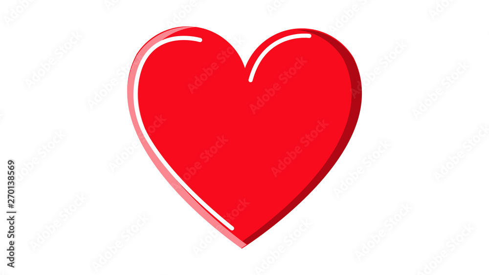 Beautiful abstract icon of a red medical heart with simple highlights on a white background. Vector illustration Beautiful abstract icon of a red medical heart with simple highlights on a white background. Vector illustration