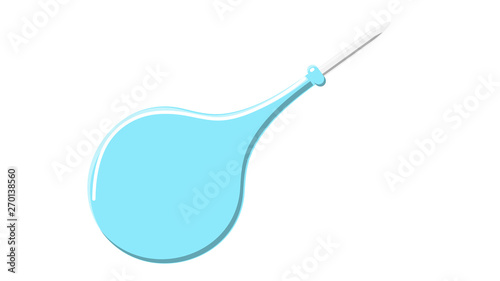 Beautiful medical pear rubber enema for cleaning the intestines and treating diseases of the digestive system and cleaning the body on a white background. Vector illustration