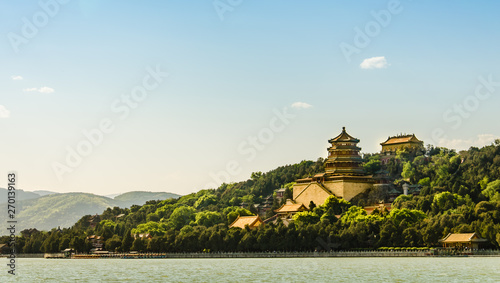 Beijing Summer Palace Foxiangge temple in gold color photo