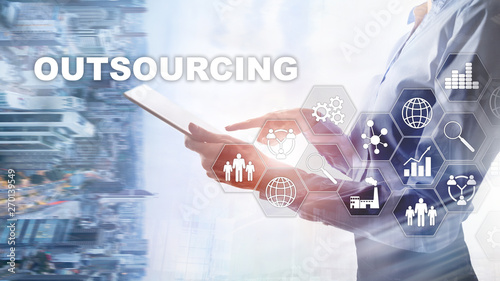 Outsourcing Human Resources. Global Business Industry Concept. Freelance Outsource International Partnership.