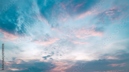 Soft colored abstract background summer. Gorgeous Panorama twilight sky and cloud at morning background image. Background colorful pastel smooth soft