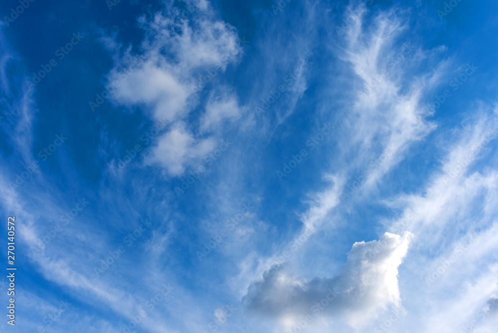 blue sky and white cloud .