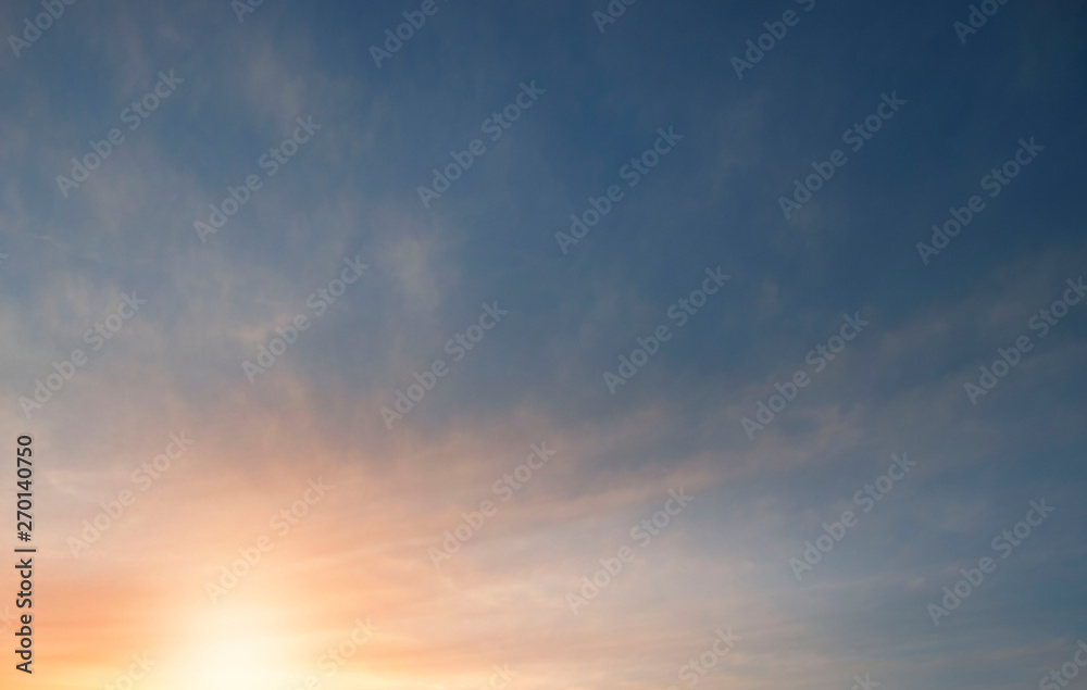 Beautiful and colorful sunset sky background