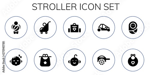 stroller icon set