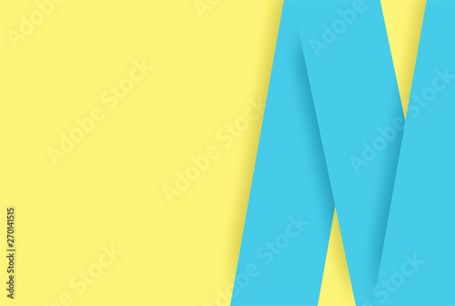 Abstract. Colorful pastels blue, yellow geometric shape overlap background. paper art style ,light and shadow. vector.
