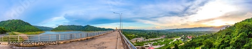 panorama image of Khun Dan Prakan Chon Dam. photo