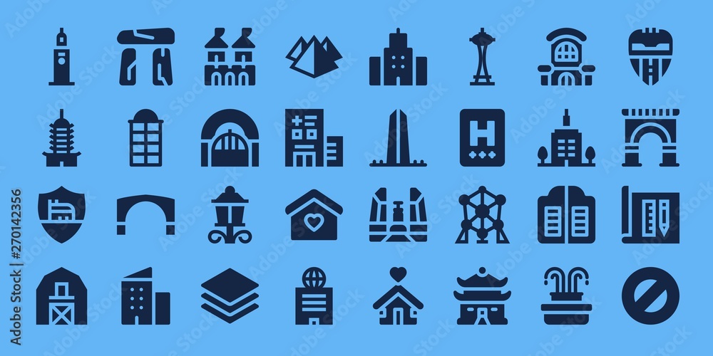 architecture icon set