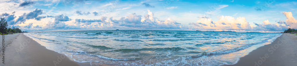 Panorama image of the beach on sunny day.