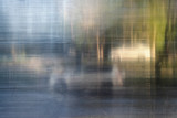 abstract image of a city street through glass