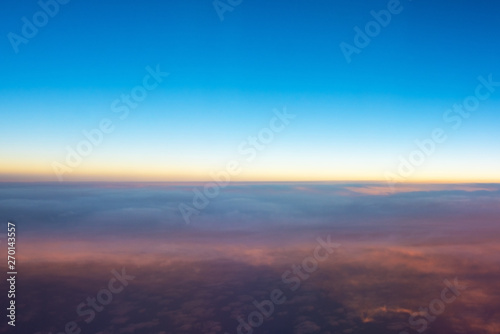 View from airplane window to see sky.