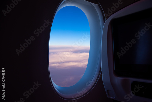 View from plane window to see the sky.