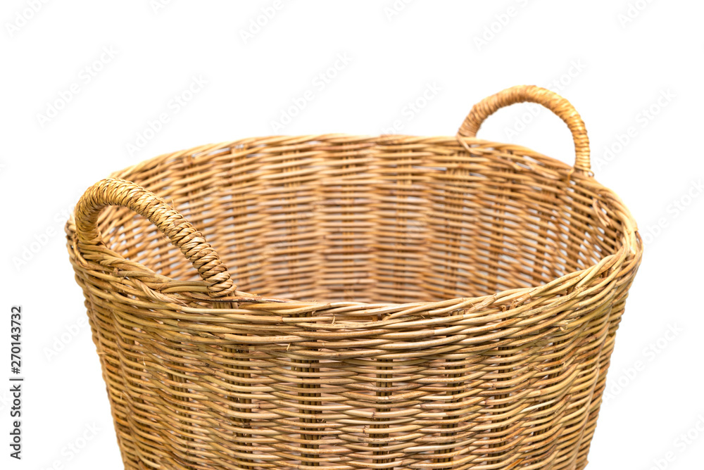 Basket wicker isolated on white background. Basket wicker isolated on white background.