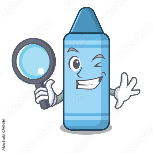 Detective blue crayon in the cartoon column