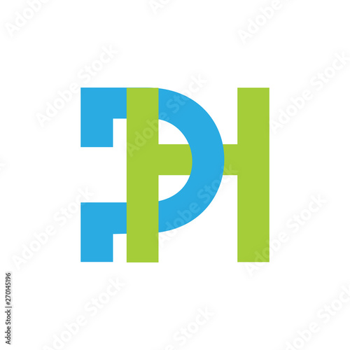 letter ph linked line logo vector