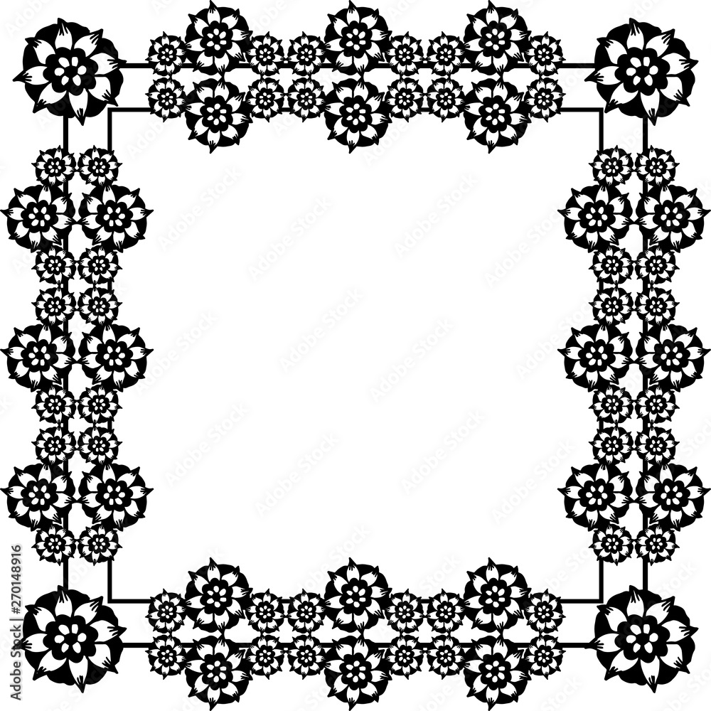 Vector illustration invitation card with ornament design flower frame Vector illustration invitation card with ornament design flower frame