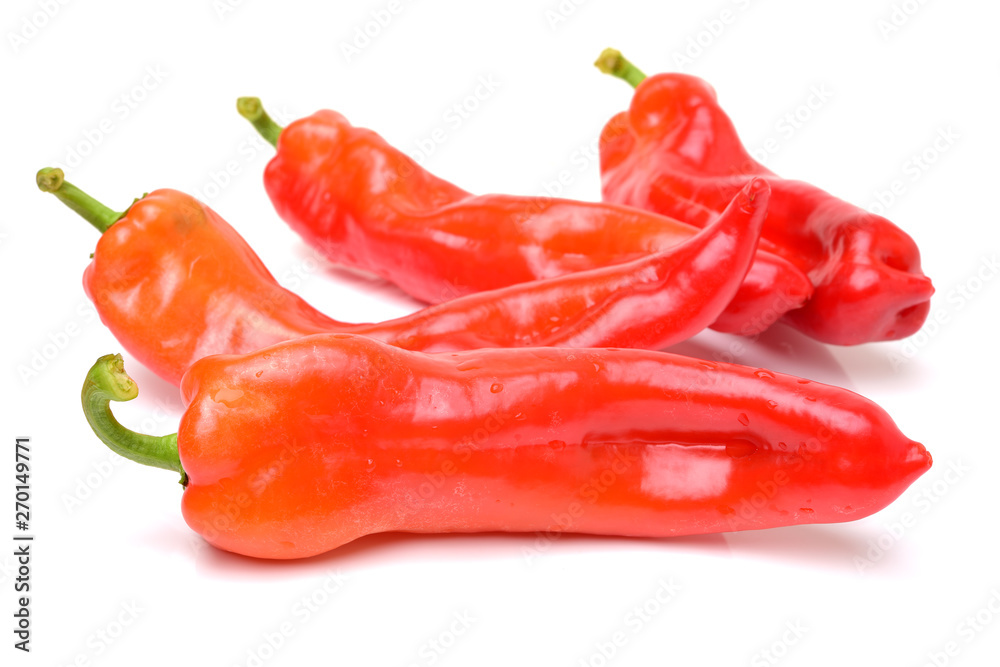 Fresh red pepper on white background