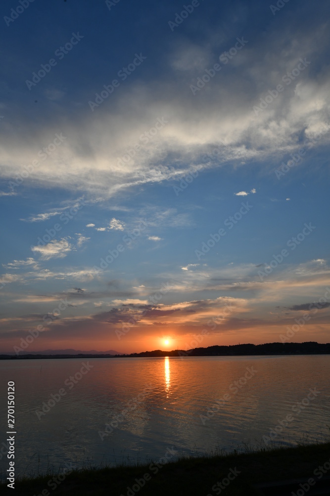 涸沼の夕景