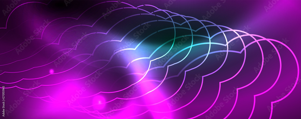 Shiny glowing design background, neon style lines, technology concept, vector Shiny glowing design background, neon style lines, technology concept, vector