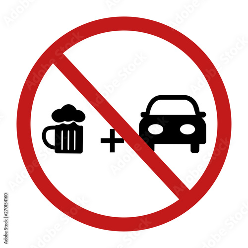 No alcohol sign vector. Drink not drive.Vector EPS 10.