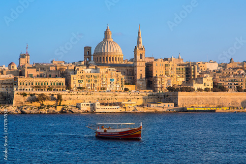 Malta, Valletta, skyline with St. Paul's Anglican Cathedral and Carmelite Church from Sliema. © s4svisuals