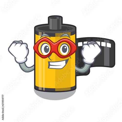 Super hero camera roll isolated with the character