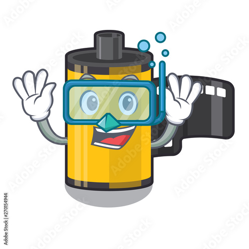 Diving camera roll isolated with the character
