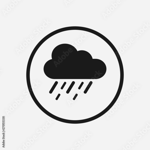 Rain Icon on grey background. 