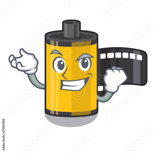 Waving camera roll isolated with the character