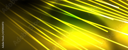 Vector neon light lines concept, abstract background