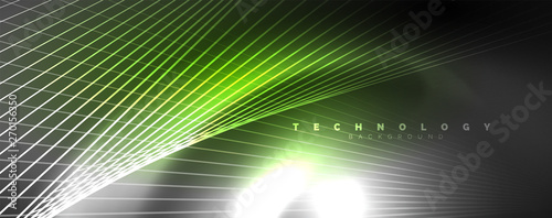Color light with lines, outer space background, bright rays