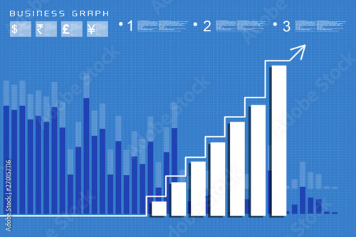 2d rendering Stock market online business concept. business Graph 